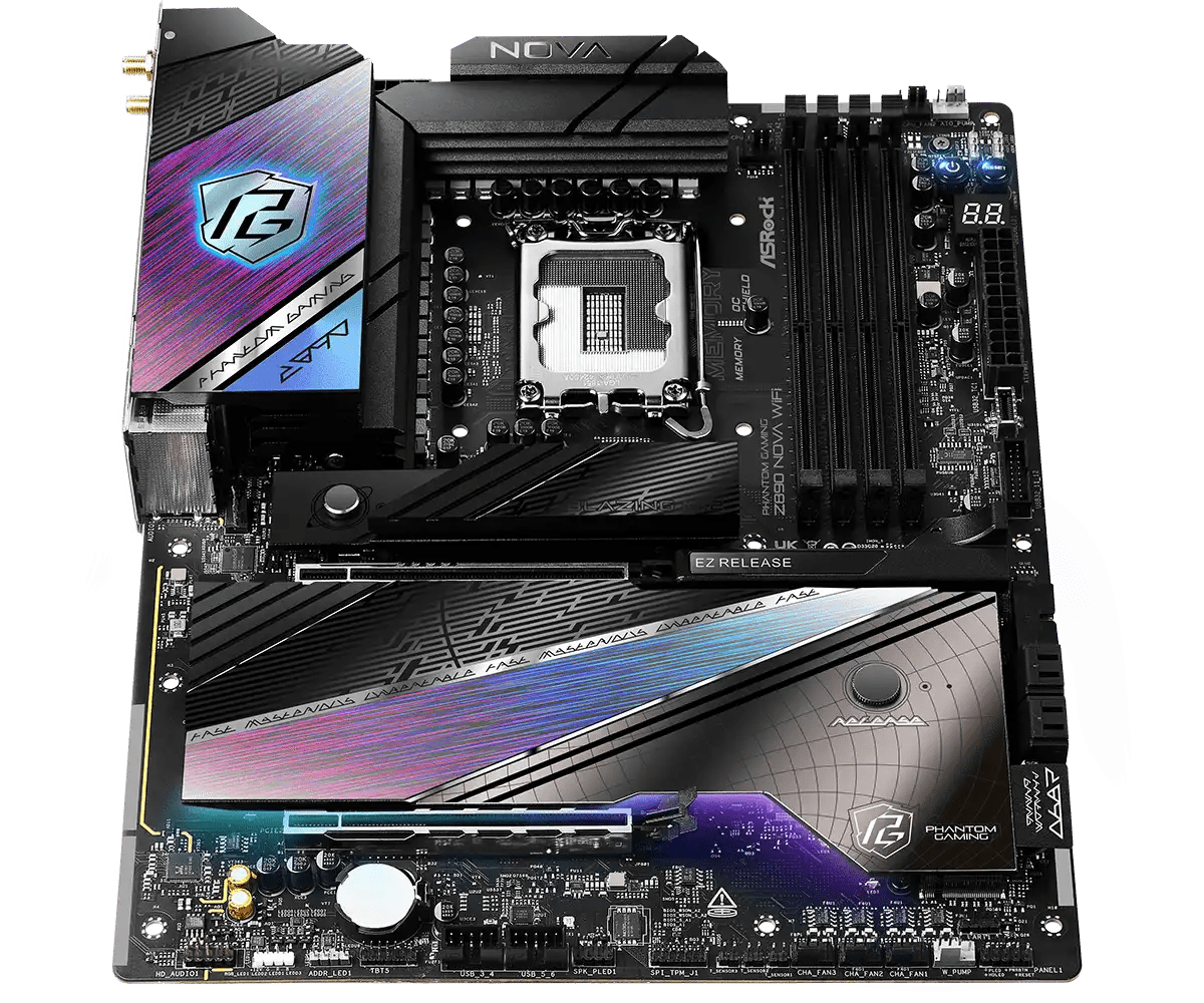 ASRock PHANTOM GAMING Z890 Nova WiFi LGA1851 Socket Gaming Motherboard - Vektra Computers LLC ASRock PHANTOM GAMING Z890 Nova WiFi LGA1851 Socket Gaming Motherboard - Vektra Computers LLC